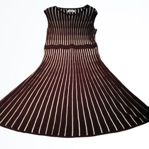 Calvin Klein Stripe Knit Knee Length Dress Size S